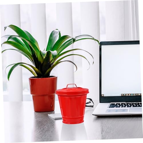 Canecas de Basura Mini de Hierro Galvanizado Rojo 2 unidades miniatura 6