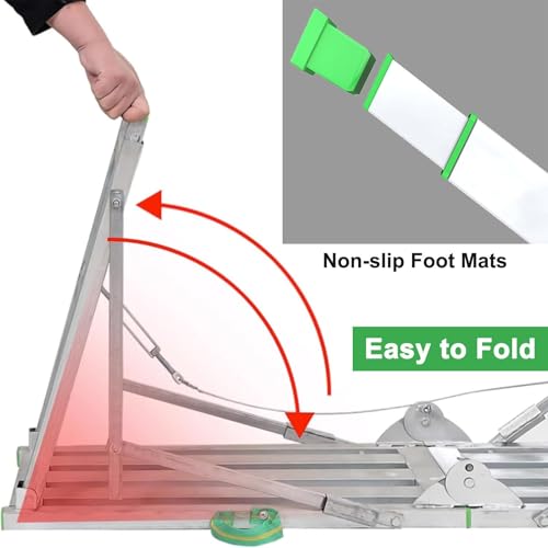Andamio plegable portátil con plataforma de trabajo ajustable de acero 6