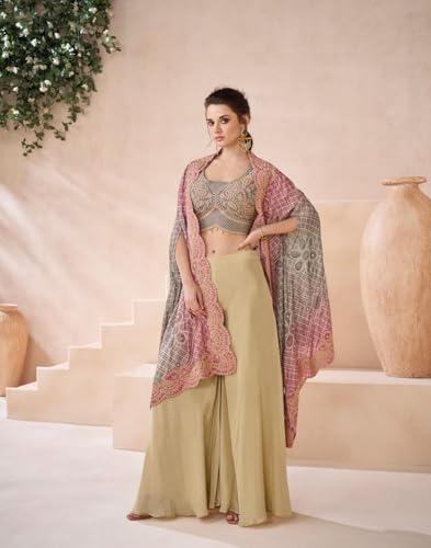 Salwar 7526 costume georgette brodée pour masquer les rondeurs