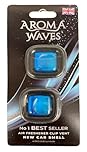 Aroma Waves Fresh New Car Smell Scent Air Freshener Lasting Freshness Clip-on Car Vent Grill Twin Pack