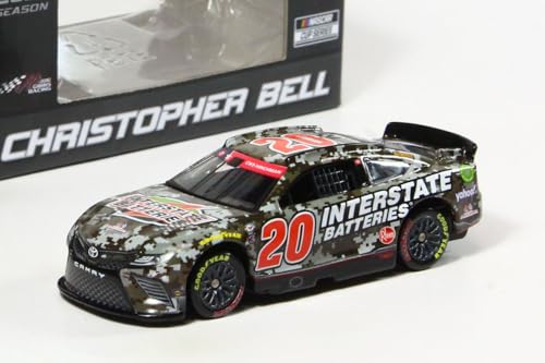 Nascar 2023 Christopher Bell #20 Interstate Batteries Camo Salutes Camry 1/64