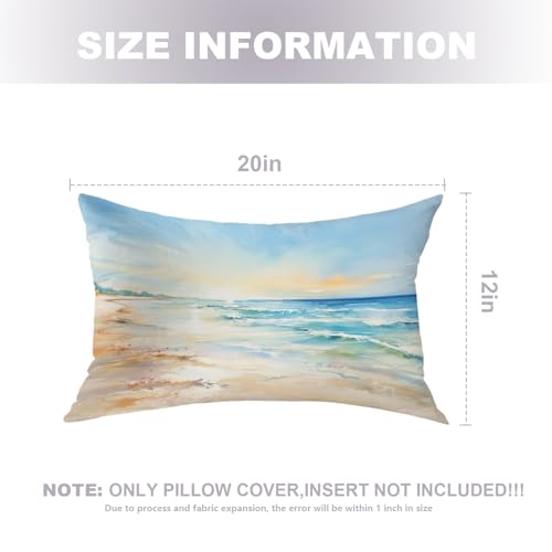 Housses de coussin décoratives plage 30,5 x 50,8 cm à zip invisible