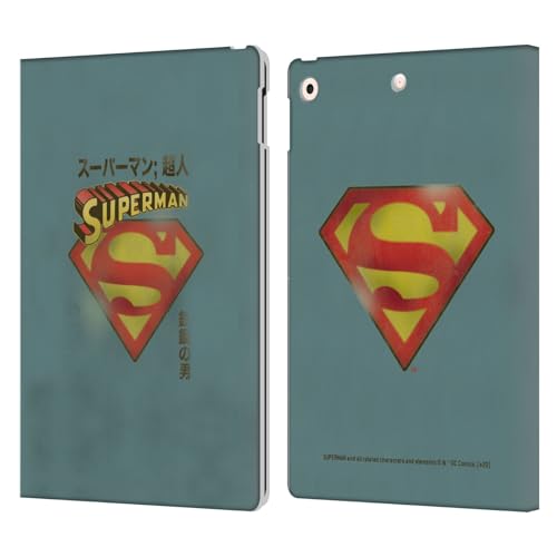 Housse Superman vintage en cuir avec support et fentes pour iPad 10.2