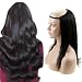 RUNATURE U Part Human Hair Wig 1B Off Black U Part Wig Human Hair 18 Inch Half Wig Human Hair for Women 140 Grams One Hair Piece U Part Wig Black One Piece U Shape Wig