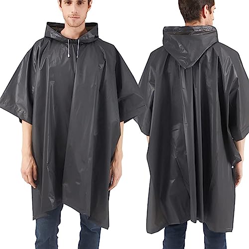 2 Piezas Chubasqueros Impermeable, EVA Poncho de Lluvia Impermeable, para Aire Libre Picnic Trekking Camping Senderismo, Negro