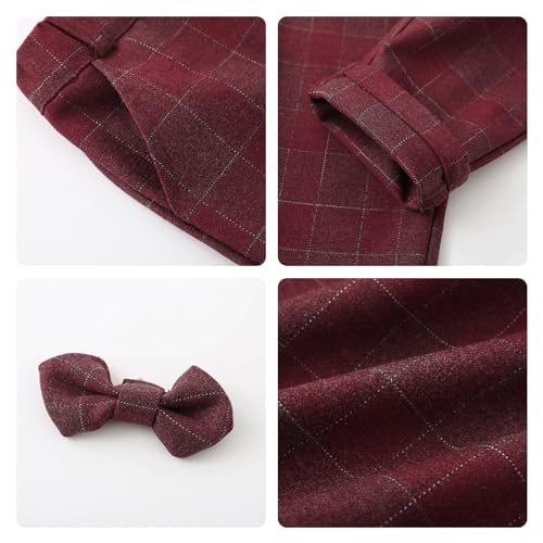 Image of Volunboy Toddler Suit Boys Formal Wedding Guest Dress Outfit | graduation dress clothes, gentleman ring bearer bowtie outfit, back-to-school pants set, birthday photoshoot dressy outfit