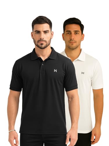 Image of Force NXT Men's Premium Microfiber Fabric Solid T-Shirt | Polo Neck Half-Sleeves T-Shirt for Men | Label Free with Anti-Static for Daily Uses