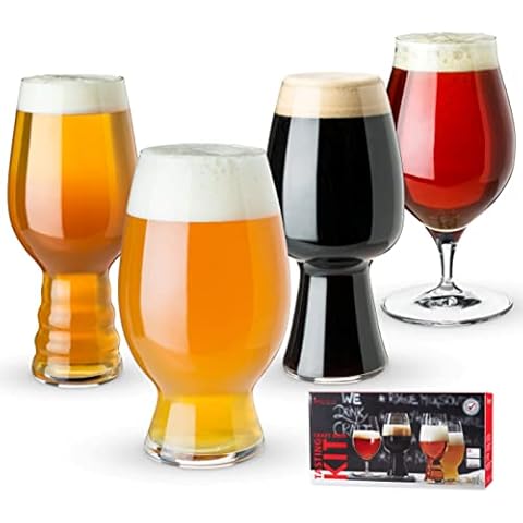 Spiegelau Craft Beer Tasting Kit Glasses, European-Made Lead-Free Crystal, Modern Beer Glasses, Dishwasher Safe, Professional Quality Tasting Glass Gift Set (Craft - Set of 4) Cover