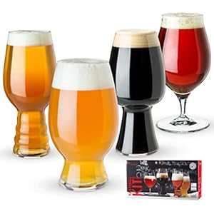 Spiegelau Craft Beer Glasses Tasting Kit, Modern Crystal Drinking Glass for Cocktails, Sodas, Iced Beverages, Smoothies, Milkshakes, Kitchen Glassware, Home Bar Accessories, Set of 4
