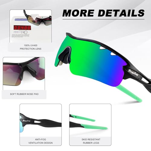 Image of BangLong Polarized UV400 Sports Sunglasses with 5 Lenses for Men Women