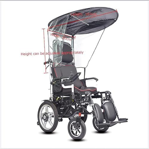 Motorcycle Umbrella Mobility Sun ShadeWheelchair Parasol, Universal Electric Wheelchair Umbrella Canopy Awning Adjustable Outdoor Umbrella Holder Sun Shade Rain Cover, for Most Wheelchairs