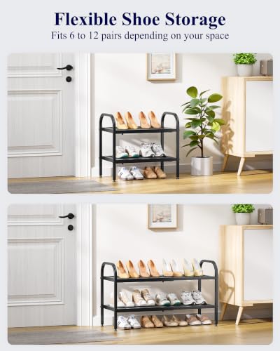 Kitsure-Metal-Expandable-Shoe-Rack-181-295-x-114-x-171-Black-2-Tier-Shoe-Rack-for-Closet-Entryway-Garage-Shoe-Storage-with-High-Density-Metal-Shelves-Space-Saving-Shoe-Organizer