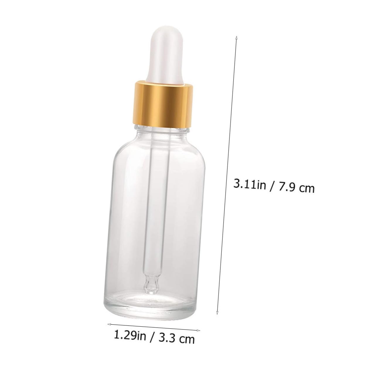 24 Stück 30-ml Transparente Glas Tropfflaschen mit Pipette | 6 Edelstahl Trichter, Nachfüllbar und Auslaufsichere Kappe, für Flüssigkeiten und Parfüms