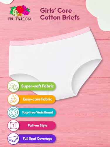 Fruit of the Loom Girls' Tag Free Cotton Brief Underwear Multipacks, Low Rise Brief-10 Pack-Purple/Blue/White, 4 - image 7