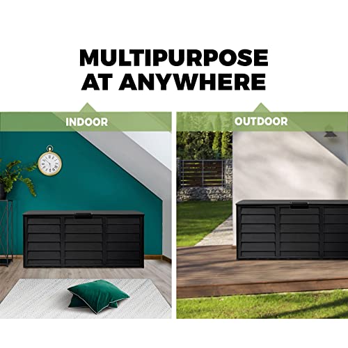 image for LI LIVSIP 290L Outdoor Storage Deck Box Bench - Waterproof & Lockable 
