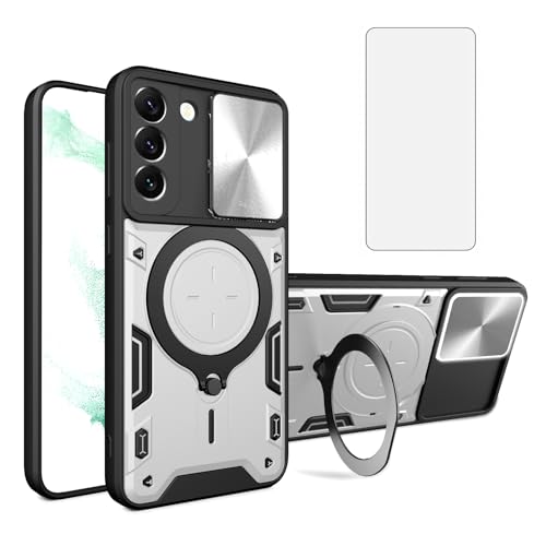 Coque Samsung S22+ 5G Asuwish avec anneau support et protège objectif