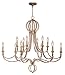 Crystorama 6769-DT Garland - Twelve Light Chandelier, Distressed Twilight Finish with Hand Cut Beads Crystal