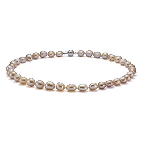 Hinsongayle Aaa Handpicked 10-11Mm Pink Baroque Freshwater Cultured Pearl Necklace (Silver)-18 In Length #TOP4