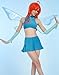 Winx Club Women's Bloom Cosplay Fairy Costume Outfit Top and Skirt with a Pair of Wings
