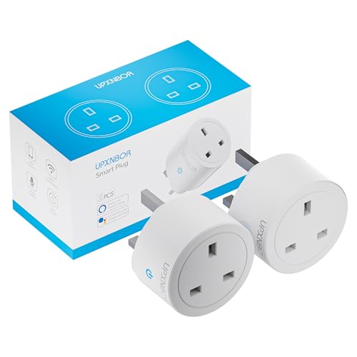 UPXNBOR 13A Smart Plug WiFi Smart Socket with Energy Monitoring 2 Pack