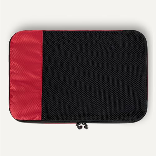Amazon Essentials 4-Piece Packing Cubes Travel Accessories Set, Luggage Organizer with Double Zipper, Mesh Top, Space-Saving, Medium, Red (Previously Amazon Basics) - Image 6