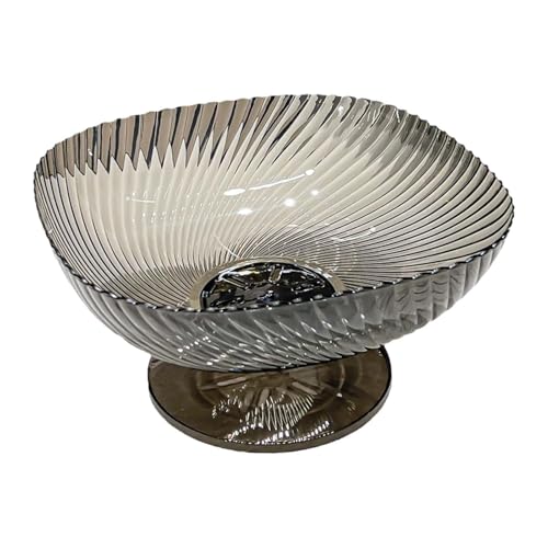 Pitycbo Frutero con Soporte Bandeja para Servir Dulces Plato para Servir Frutas Recipiente Decorativo con Diseño Ligero Material PP Adecuado para Sala, Negro, Individual