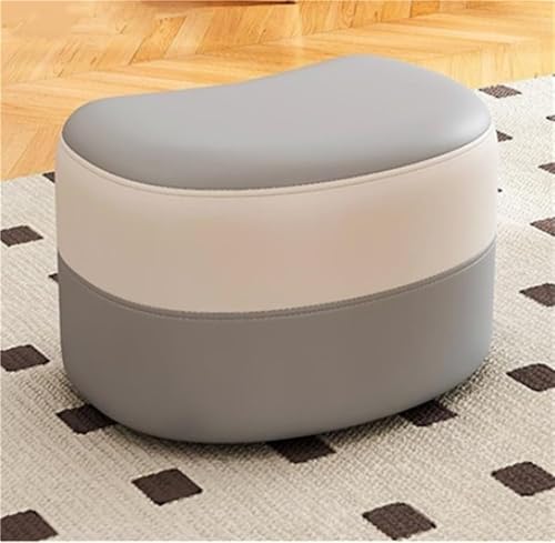 Reposapiés otomano de cuero, taburete compacto para decoración de sala de estar y dormitorio, cambiador de zapatos