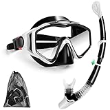 dry top snorkel system Talla Única: este kit de snorkel para adultos y adolescentes cuenta con correas para la cabeza totalmente ajustables que se amoldan para adaptarse a prácticamente cualquier forma de rostro, muy adecuado para profesionales, principiantes y entusiastas del esnórquel.