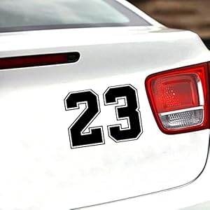 2 Stks Creatieve Auto Stickers Decor Motorfiets Decals Nummer 23 Grappige Sticker Decoratieve Accessoires Zonnebrandcrème Waterdicht Pvc 20 Cm x 15 Cm Auto Stickers