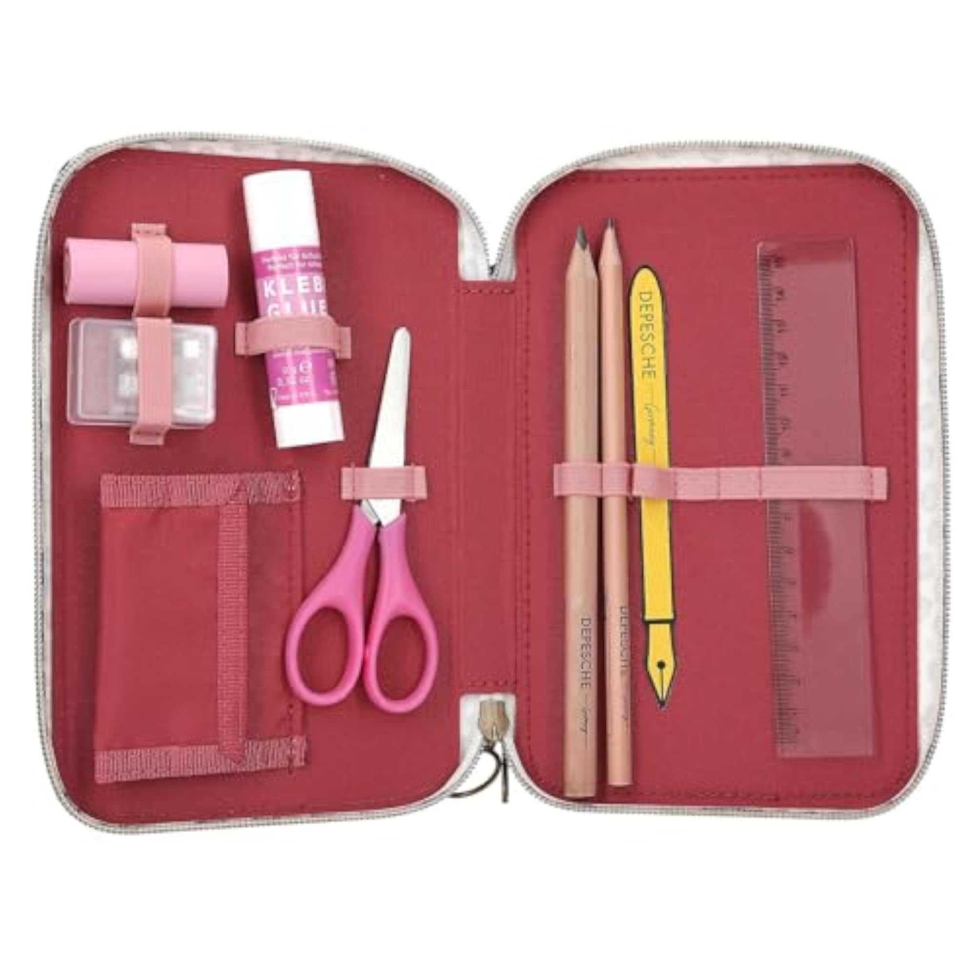 13640 TOPModel Leoheart - Filled 3-Compartment Pencil Case in Pink