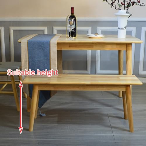 Banco robusto de madera maciza estable de 100 cm con cantos pulidos lisos 4
