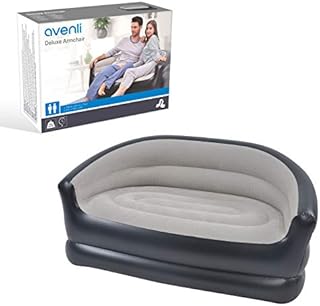 Avenli 98139 2 Person Deluxe Sofa/Armrests Included/Durable Vinyl Material/Easy 2 Minute Inflation/Flat Folding Storage/Flocked Surface
