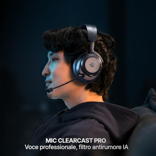Arctis Nova Pro Omni - Cuffie gioco wireless Hi-Res, 96kHz/24bit, ANC, Mic ClearCast Pro, Filtro antirumore IA, App mobile, Mix 2,4GHz + BT, OmniPlay PC+PlayStation+Xbox - Blu notte - Cuffia gaming - Immagine 3