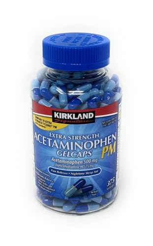 Cos11 Kirkland Signature Extra Strength Rapid Release Acetaminophen 500mg Pm Pain Fever Reducer Nighttime Sleep Aid 375 Gelcaps