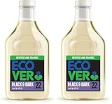 Ecover Delicate Bio Laundry Detergent, Black And Dark Laundry Washing Liquid, Fresh Lime & Lotus, Pack of 2, 22 Washes, 1L