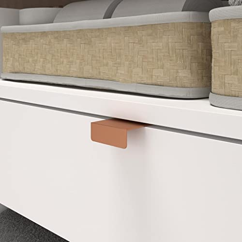 Gabinete Armário para Banheiro 60cm de Madeira com Rodízios Gaveta Branco com Cobre