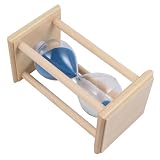 ADOCARN Reloj de Arena de Mesa Azul Marco de Madera y Cristal Transparente, Temporizador de 15 Minutos para Yoga y Familiar