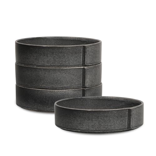 Stone Lain Bao 4-Piece Pasta Bowl Set Stoneware, Charcoal