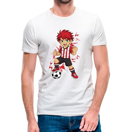 Camiseta de Manga Corta Superfutbolista Manga del Athletic Club de Bilbao 25 26 (12  Camiseta Talla M)(Blanca Manga Corta)