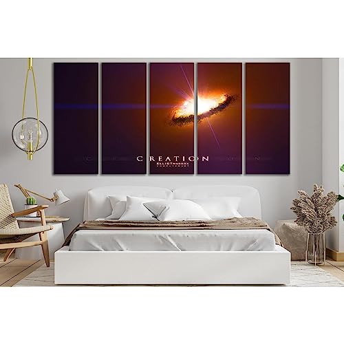 Lienzo Galaxy Creation Space №SL391 de ZELLART grande de 5 paneles para salon moderno