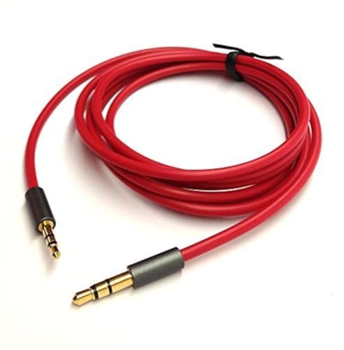 KetDirect Cable de audio negro rojo de 0,45/0,91/1,37/1,83/2,74 m, chapado en oro, 3,5 mm macho a...