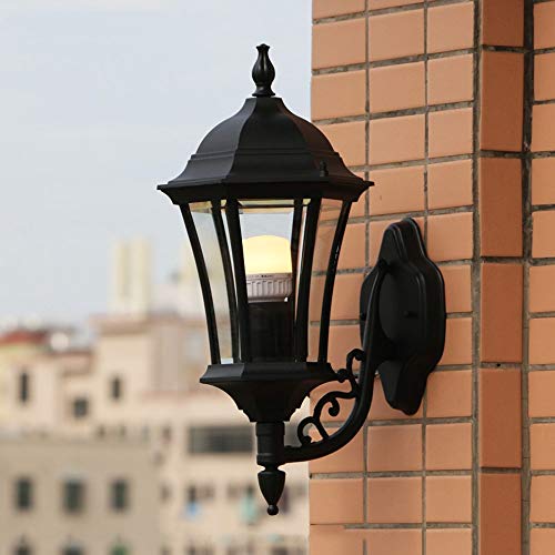 Lampe noire étanche E27 style lanterne d'extérieur pour mur de maison - 3