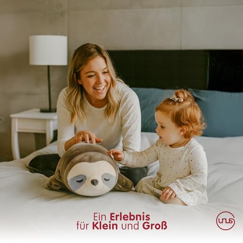 UNUS Faultier Kuscheltier Kissen, 75 cm, Grau, Seitenschläferkissen weich und flauschig,...