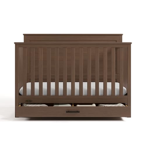 Graco Tristan 5-in-1 Convertible Crib with Drawer (Hazelnut) – GREENGUARD Gold Certified, Fits Standard Crib Mattress, Premium Handle, Converts to Toddler Bed, Daybed, and Full-Size Bed - Image 4