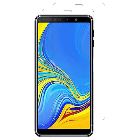ANEWSIR 2-Pack Compatible with Samsung Galaxy A7 2018 Screen Protector, Samsung Galaxy A7 2018 Screen Protector, Bubble Free 9H Hardness Tempered Glass Screen Protector Cover