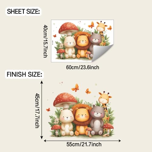 Vinilo decorativo Achang con animales safari para pared miniatura 2