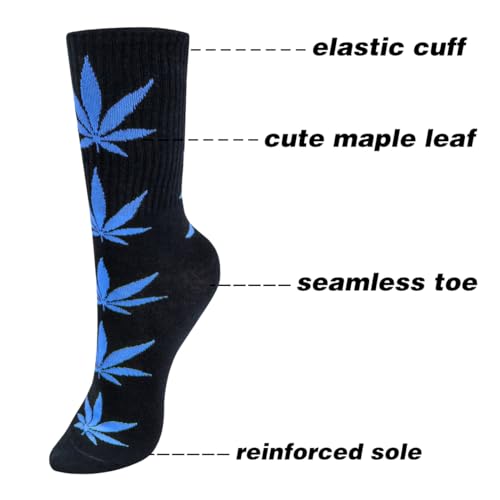 Image of DAZCOS Unisex Maple Leaf Socks Multicolor 2 Pairs for Halloween Christmas Thanksgiving Day