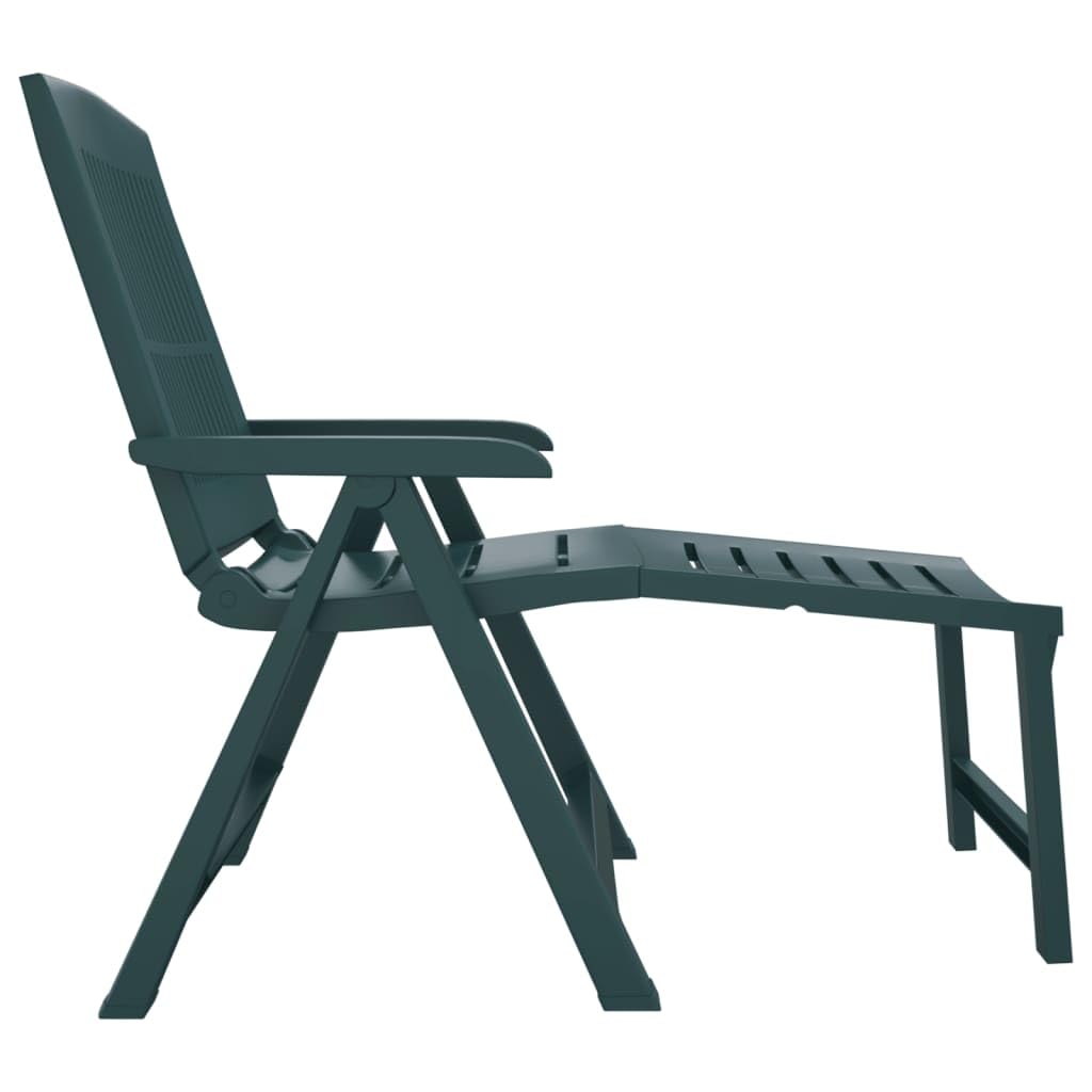 vidaXL Chaise Longue Vert Plastique, Chaise Longue d'extérieur, mobilier d'extérieur, Chaise Longue de Jardin, mobilier de Jardin, mobilier de Patio