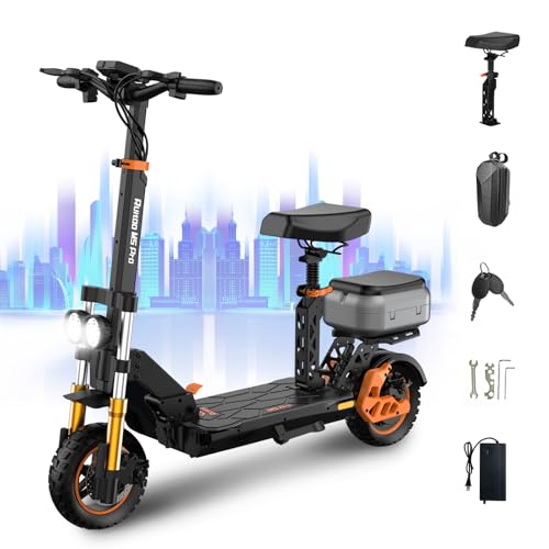 Electric Scooter for Adults 34 MPH & 50 Miles Travel Range,1600W Foldable Kick Scooter with Seat,Off Road Vacuum Tire Escooter with Seat 264lbs