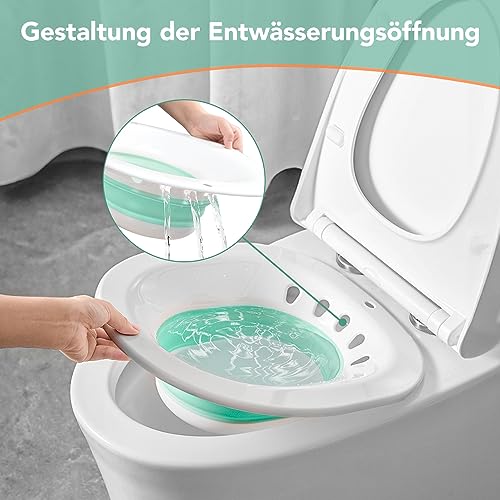 Faltbares Sitzbad für die Toilette, Bidet Einsatz für Toilette, Tragbares Sitzbadewanne für Hämorrhoidenbehandlung, Wochenbettpflege, Schwangere und ältere Menschen (ca. 2,5 Liter)